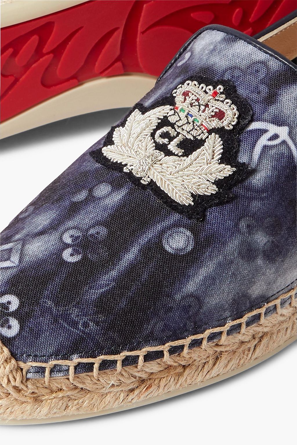 CHRISTIAN LOUBOUTIN Nanou Orlato printed embroidered canvas espadrilles
