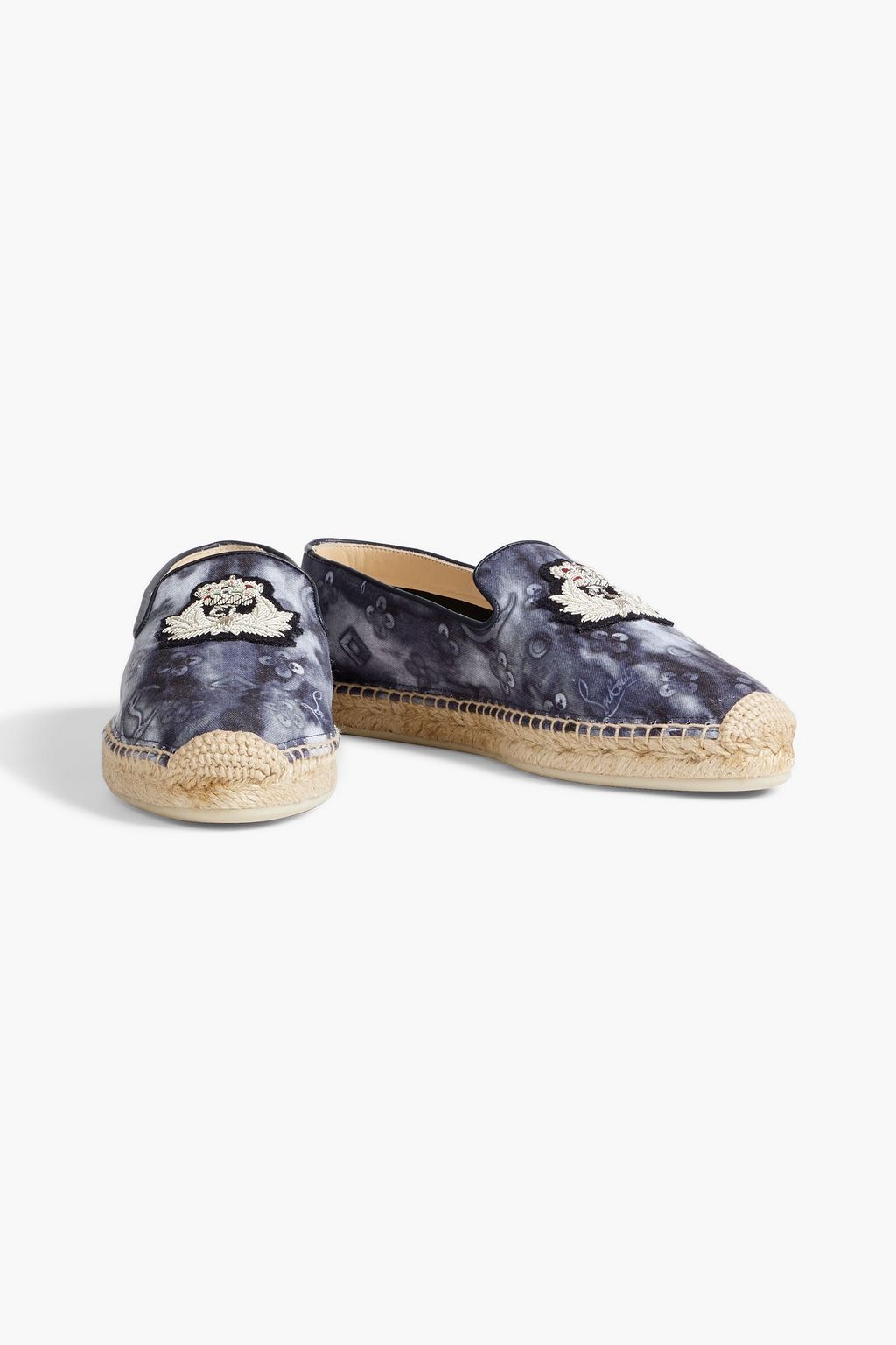 CHRISTIAN LOUBOUTIN Nanou Orlato printed embroidered canvas espadrilles