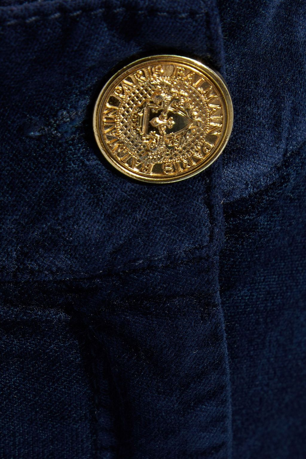 BALMAIN Cotton-blend velvet skinny pants