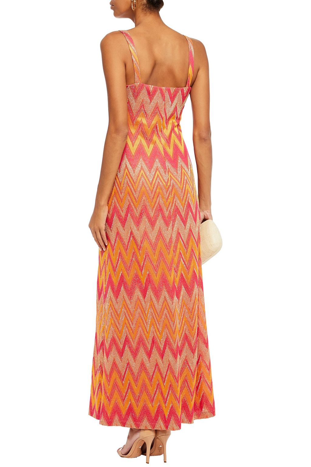 metallic knit maxi dress