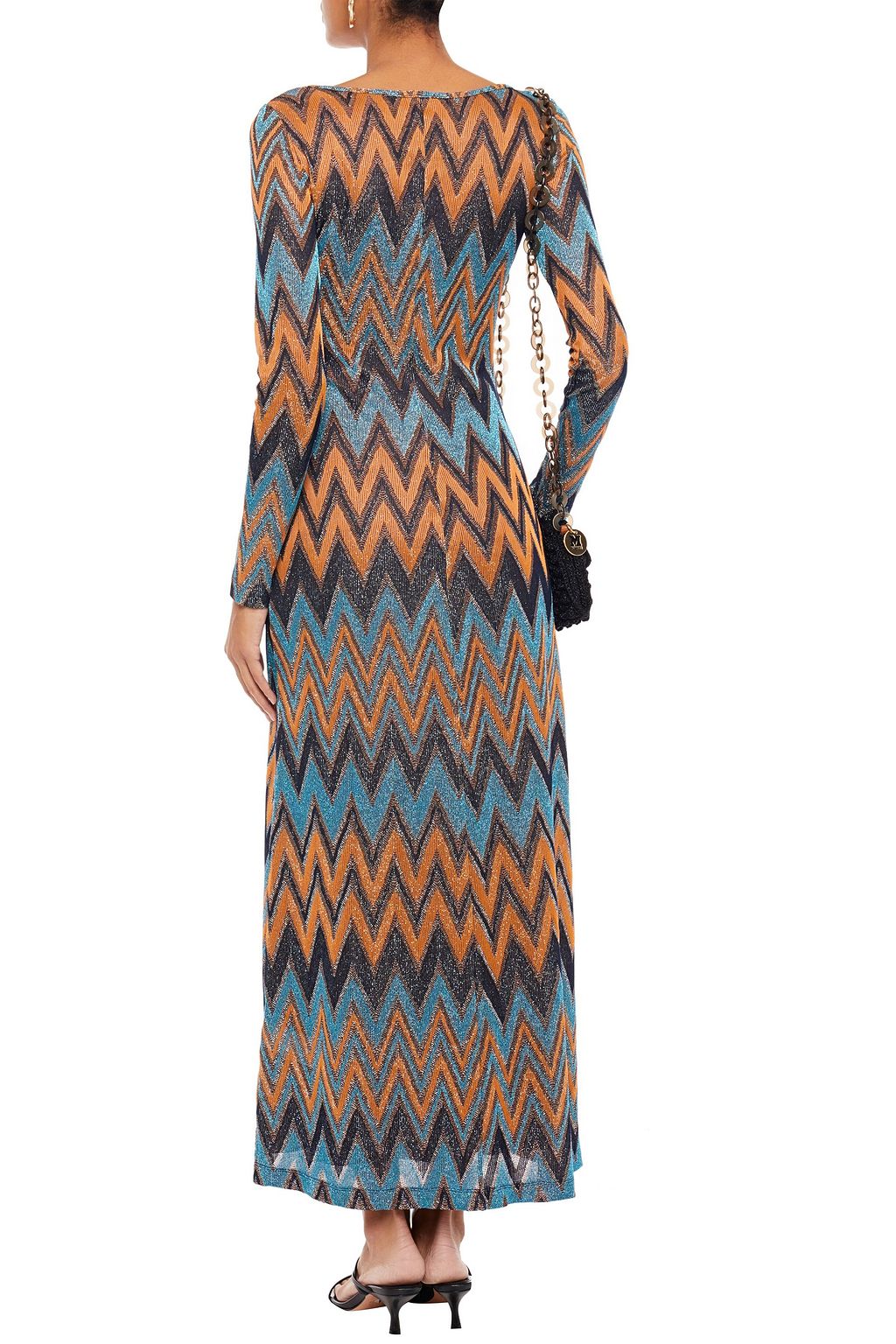 M MISSONI Metallic crochet-knit maxi dress