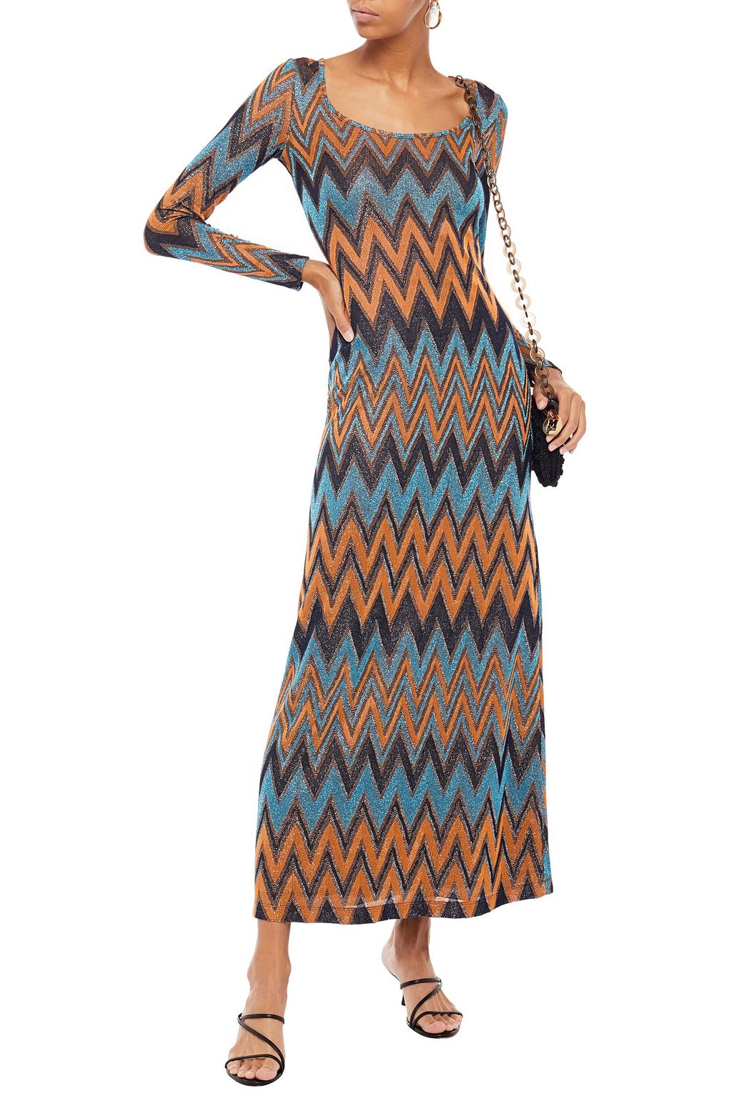 M MISSONI Metallic crochet-knit maxi dress