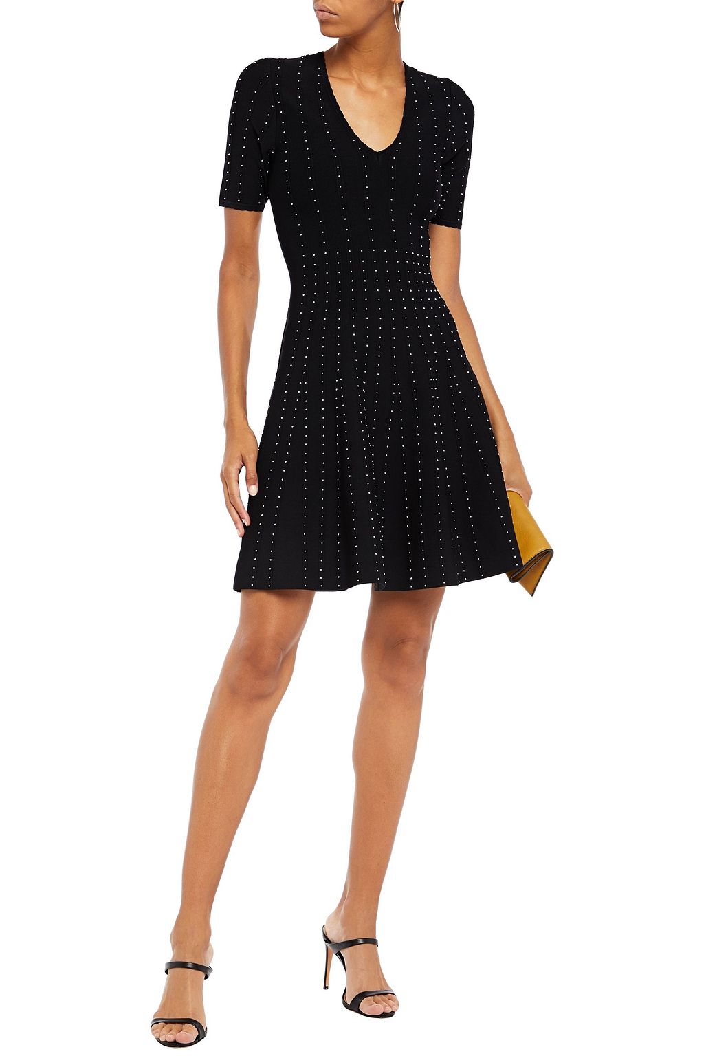 SANDRO Vanessa bead-embellished ponte mini dress