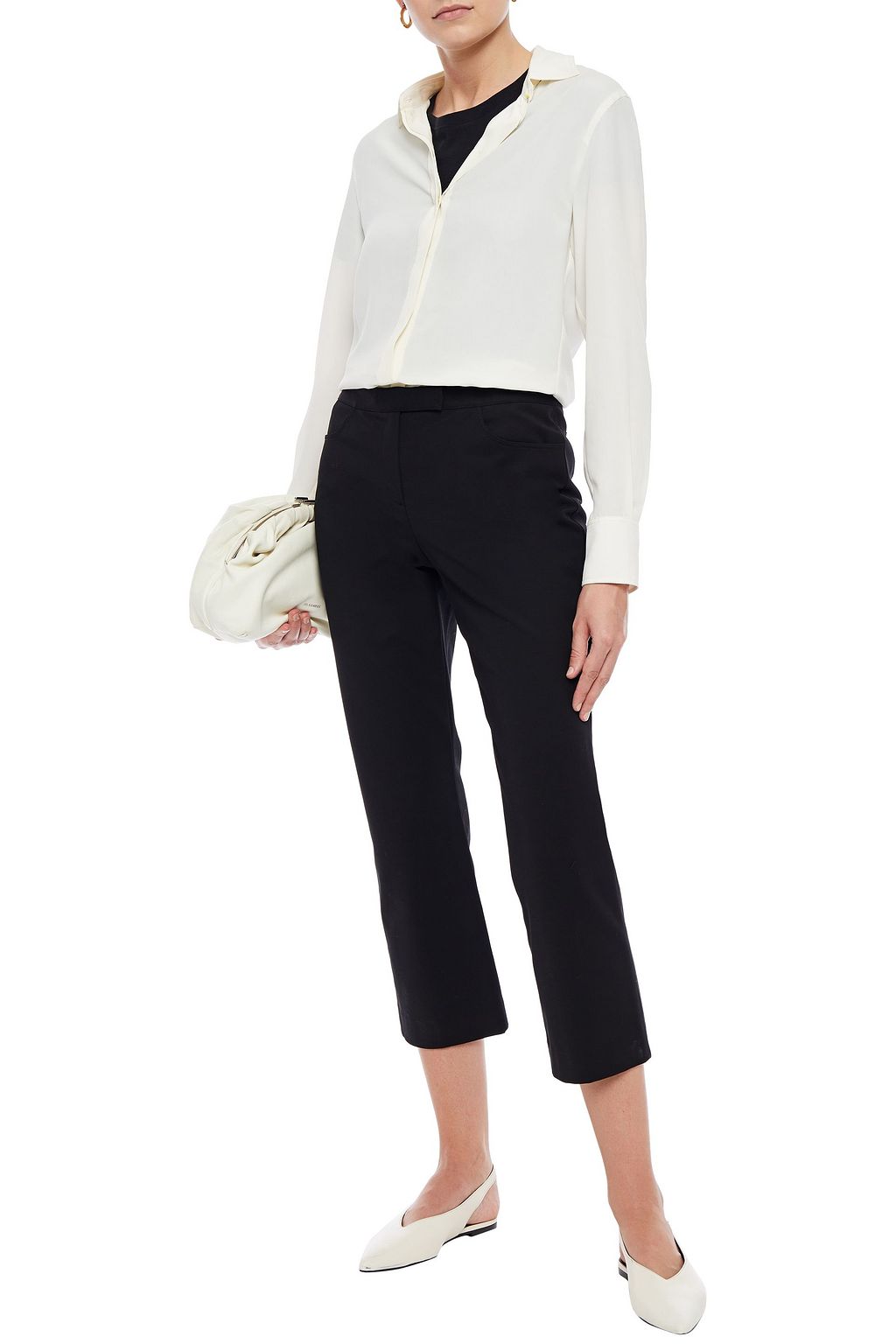 THEORY Stretch-cotton twill kick-flare pants