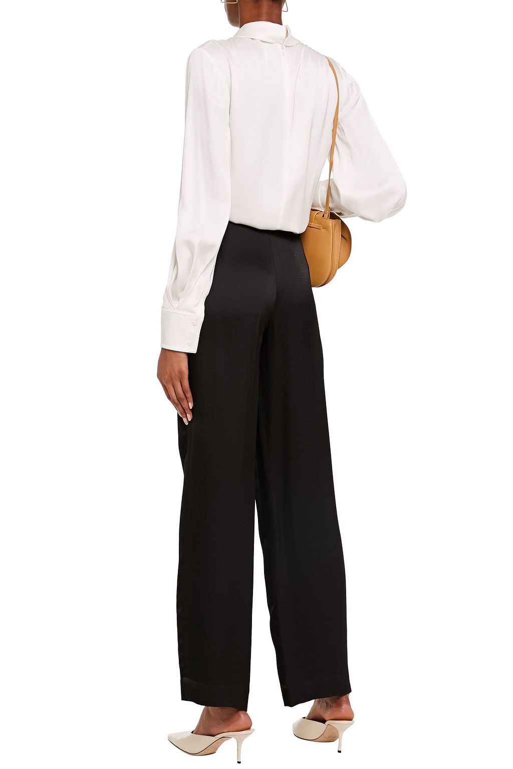 THEORY Hammered-satin straight-leg pants