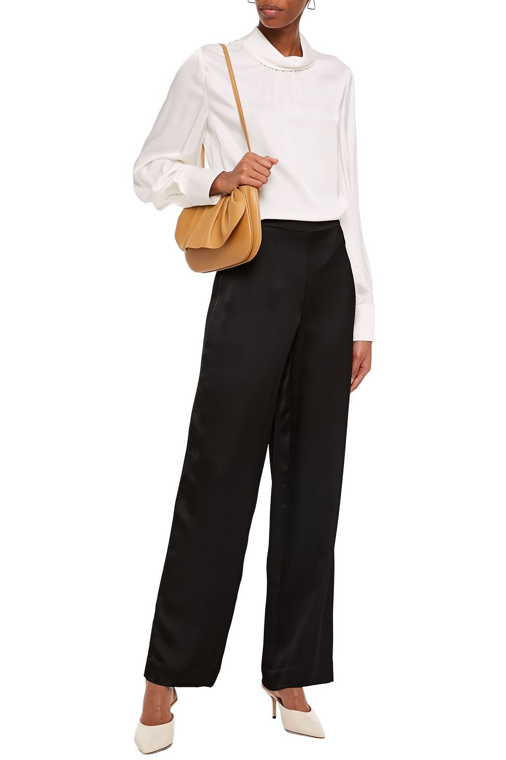 THEORY Hammered-satin straight-leg pants