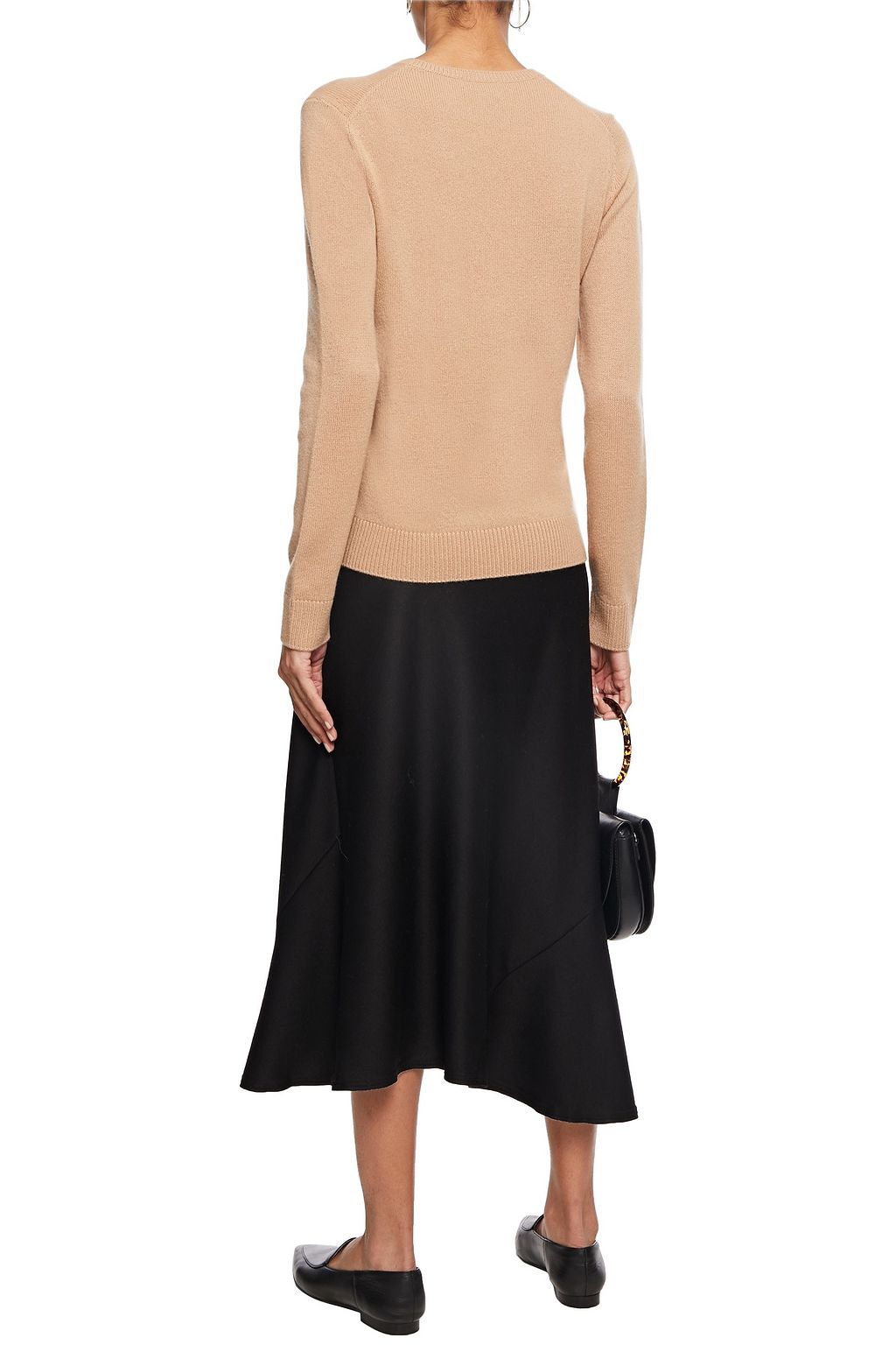 THEORY Fluted wool-felt midi skirt
