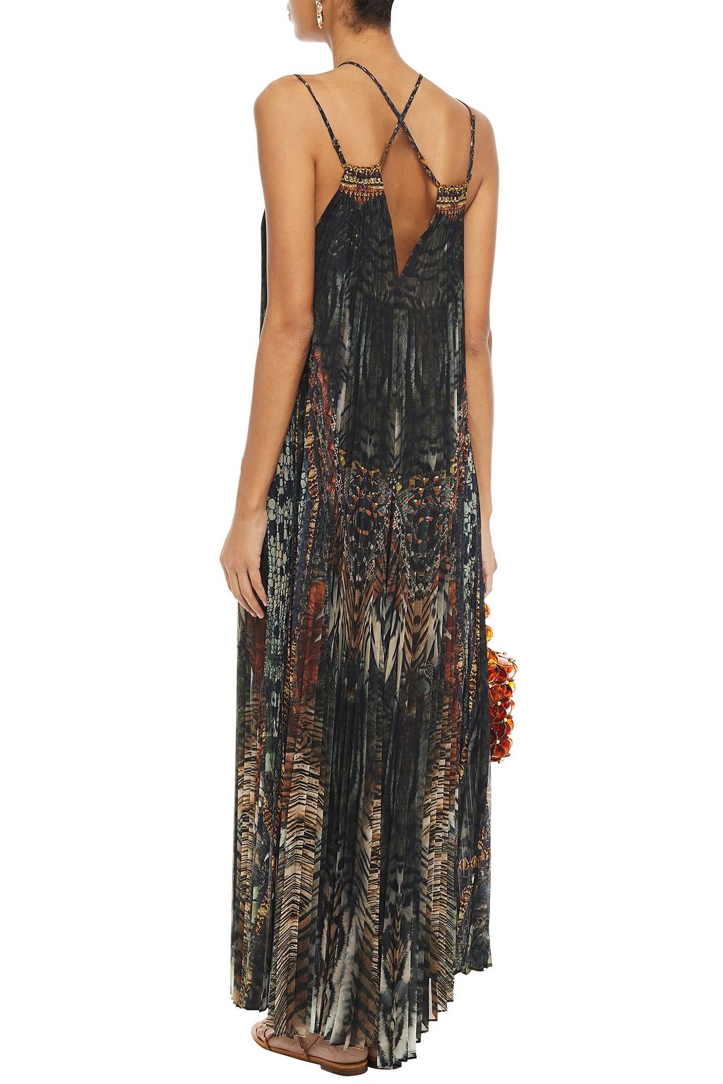 CAMILLA Crystal-embellished printed georgette jumpsuit