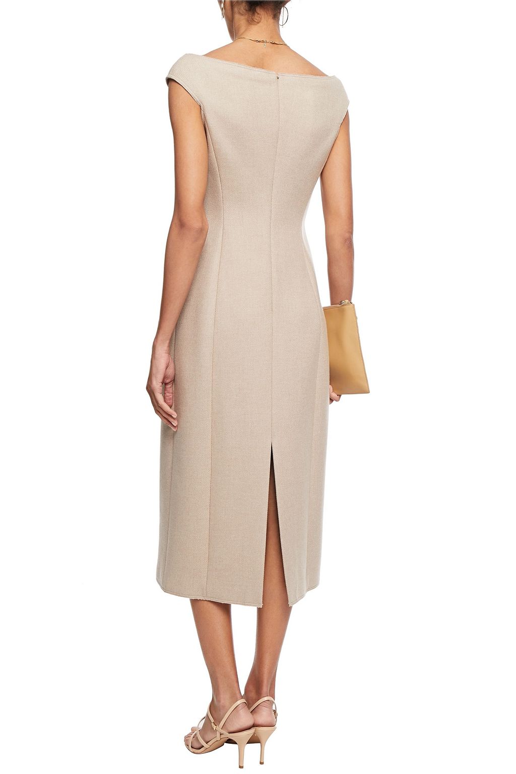 THEORY Brushed wool-twill midi dress