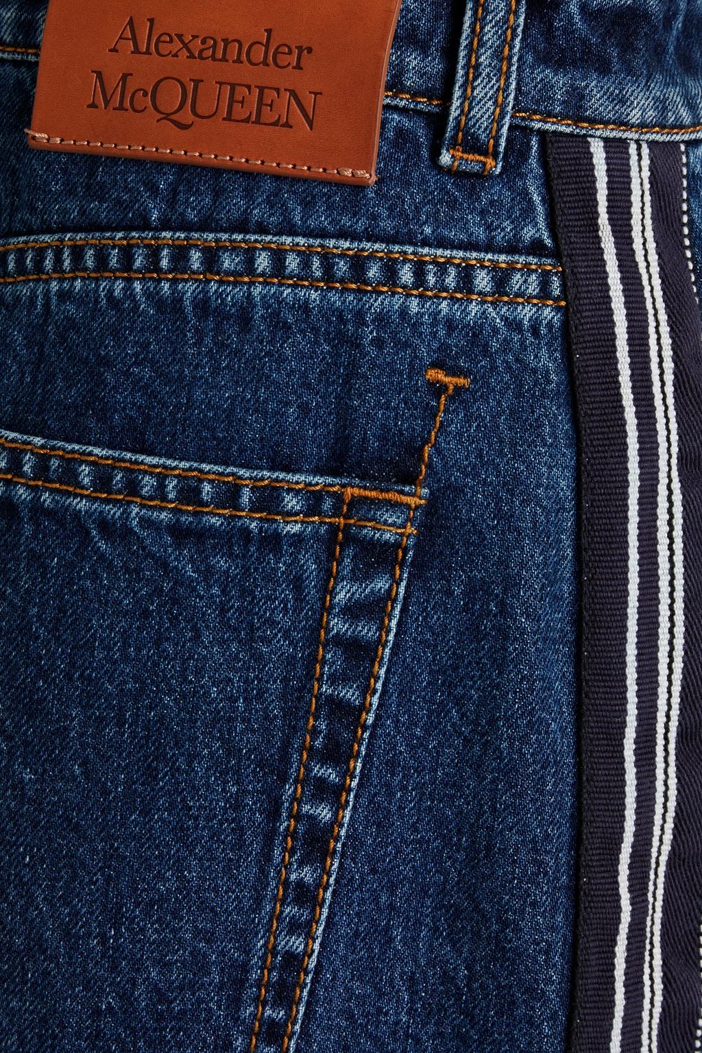 MCQUEEN Cropped high-rise wide-leg jeans