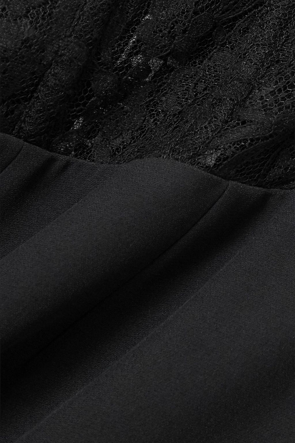 MCQUEEN Lace-trimmed crepe midi dress