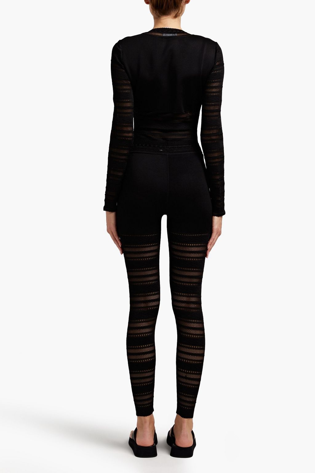 ALAÏA 보우 디테일 오픈 니트 바디수트