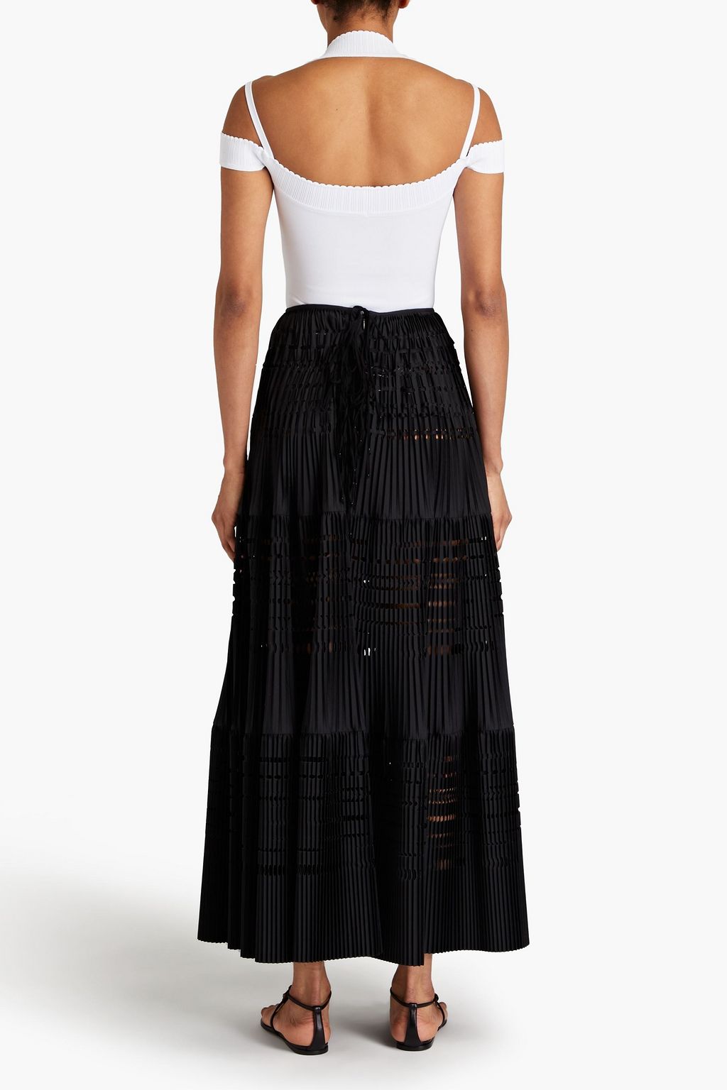 ALAÏA Cold-shoulder stretch-knit bodysuit