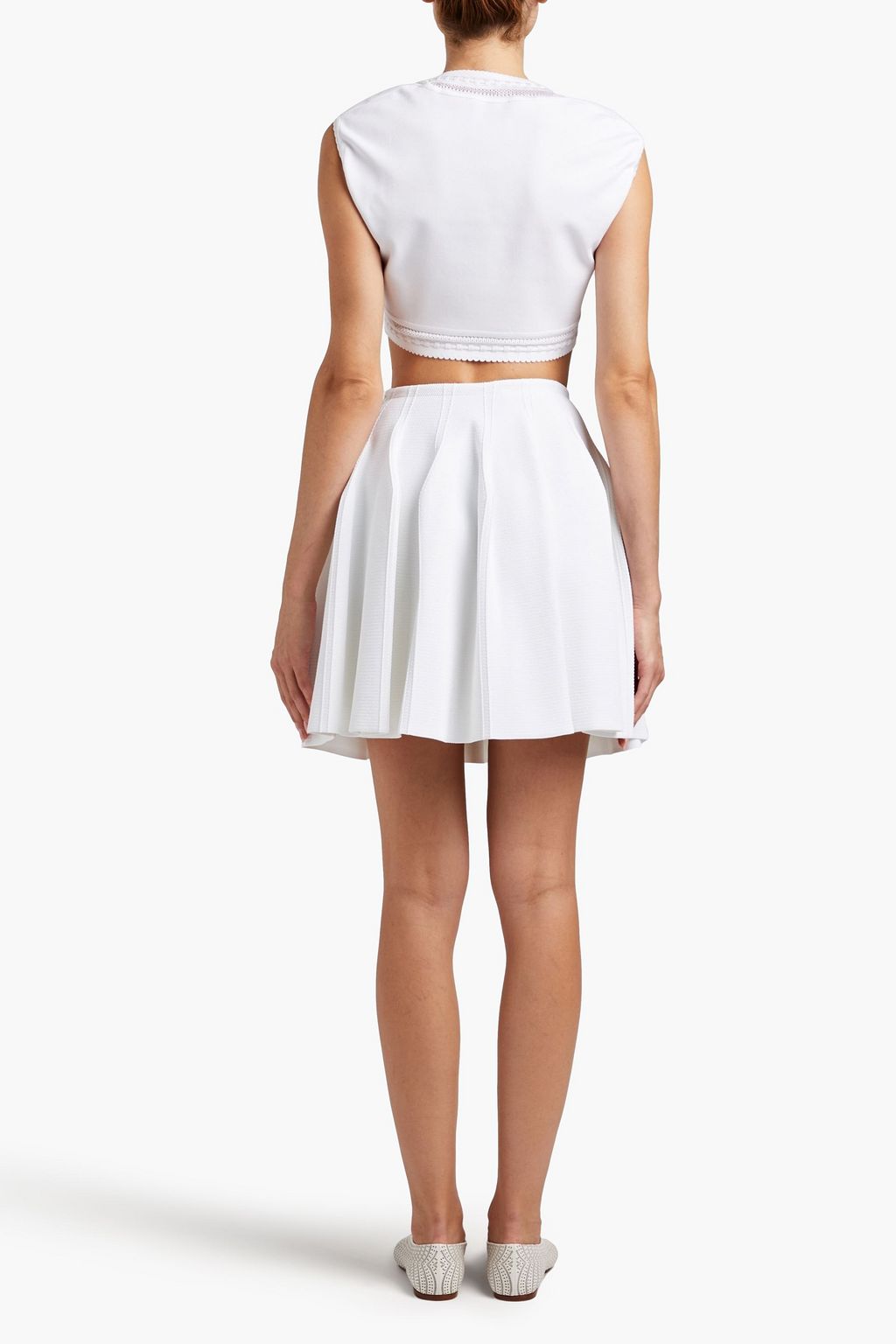 ALAÏA Editions pleated piqué mini skirt