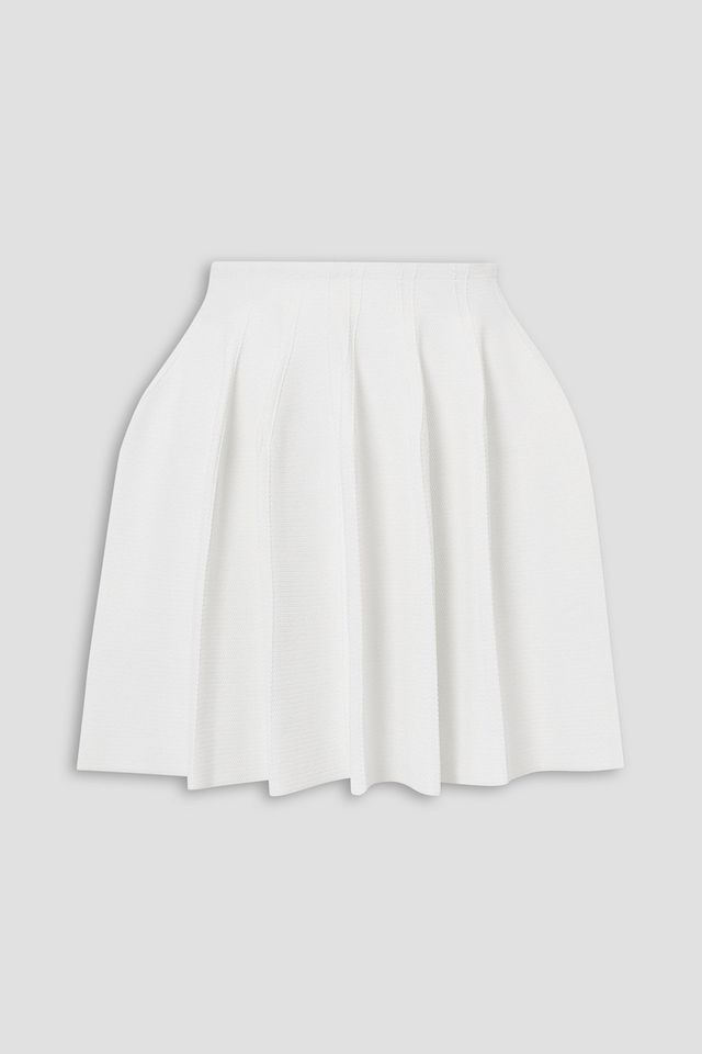 Editions pleated piqué mini skirt