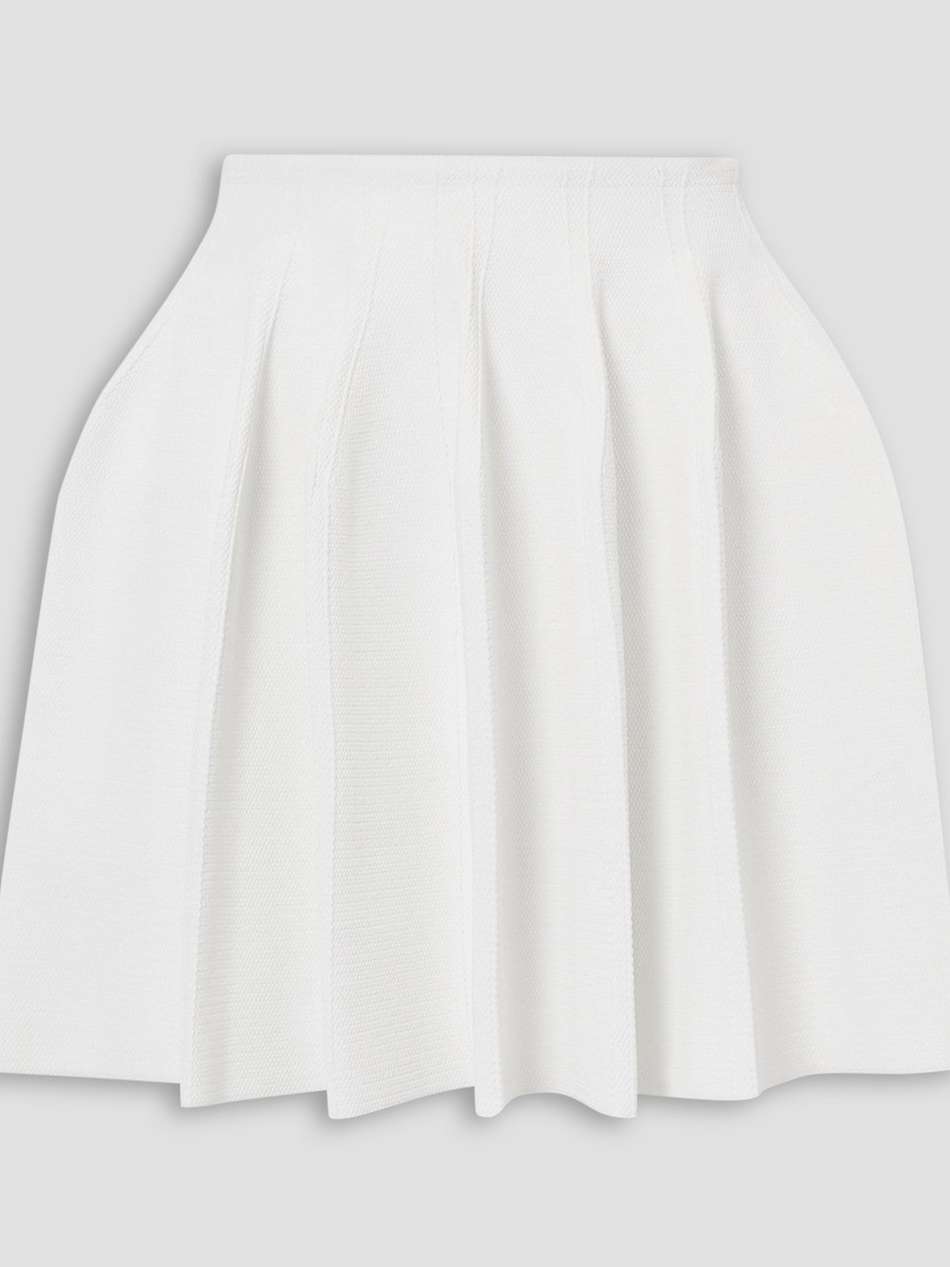 editions pleated piqué mini skirt