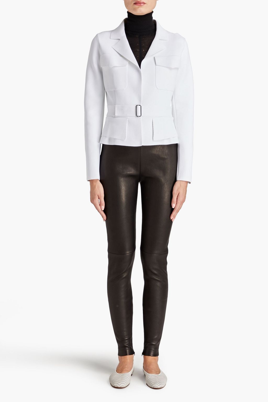 ALAÏA Belted stretch-ponte jacket