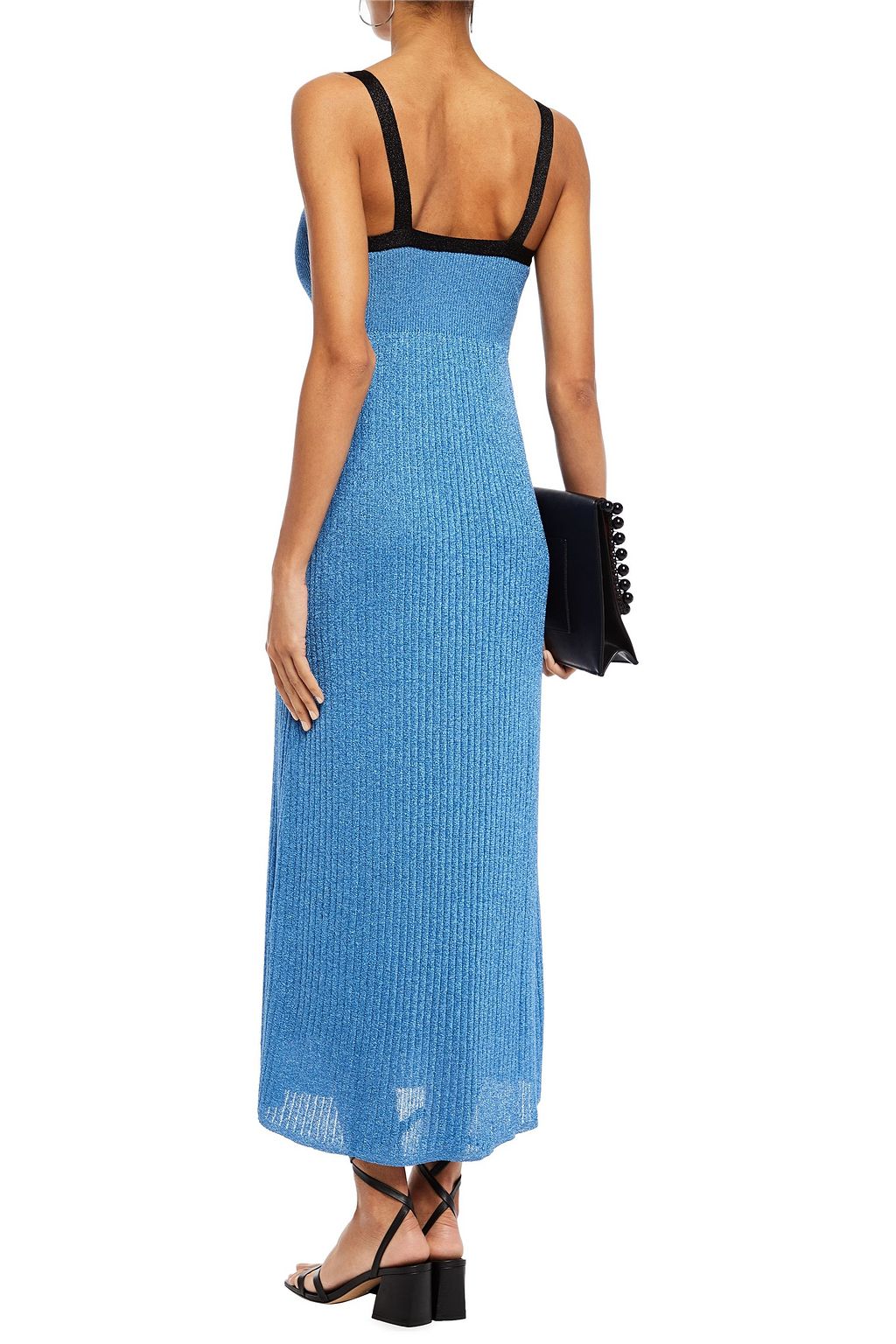 M MISSONI Metallic ribbed crochet-knit maxi dress