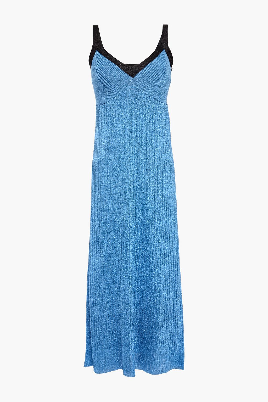 metallic knit maxi dress