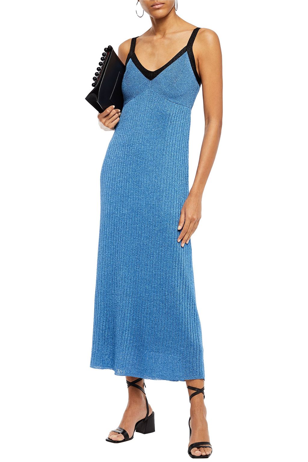 M MISSONI Metallic ribbed crochet-knit maxi dress