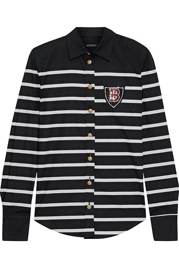 Balmain Crepe Shirt With Golden Buttons Df1hs050sd42 0pa