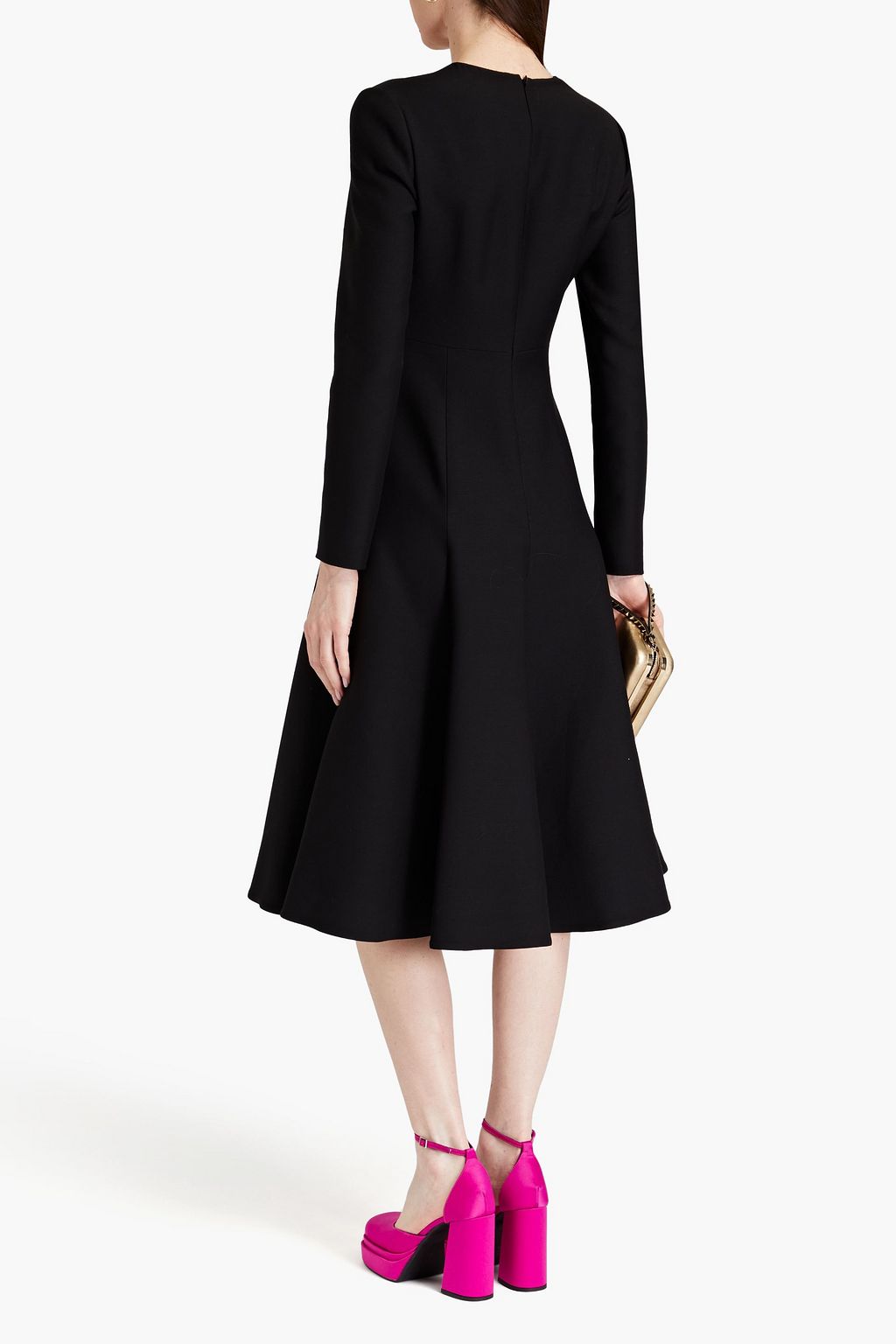 VALENTINO GARAVANI Wool and silk-blend midi dress