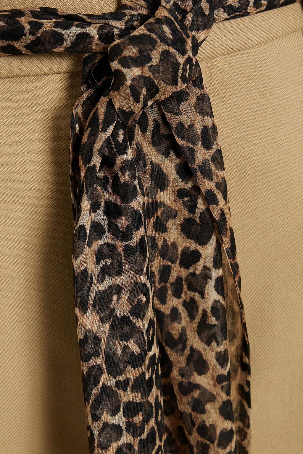 SAINT LAURENT Belted wool-twill straight-leg pants