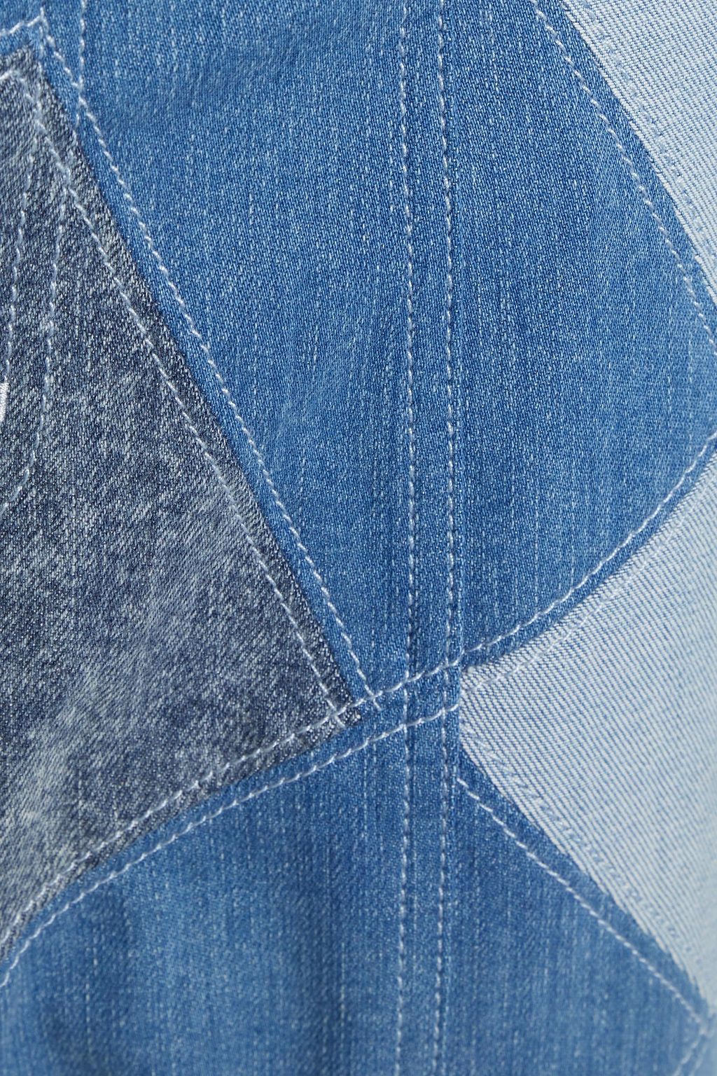 STELLA MCCARTNEY Patchwork high-rise tapered jeans