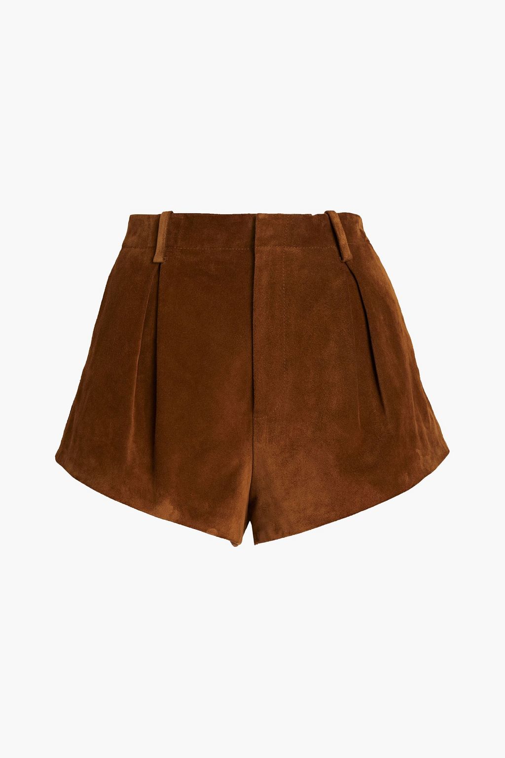 ブラウン プリーツ入り スエード ショートパンツ Saint Laurent The Outnet