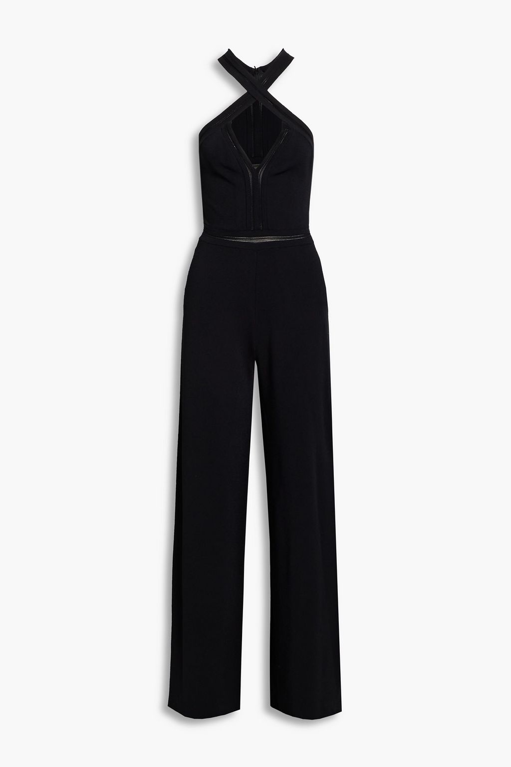 STELLA MCCARTNEY Pointelle-trimmed stretch-knit wide-leg jumpsuit | THE ...