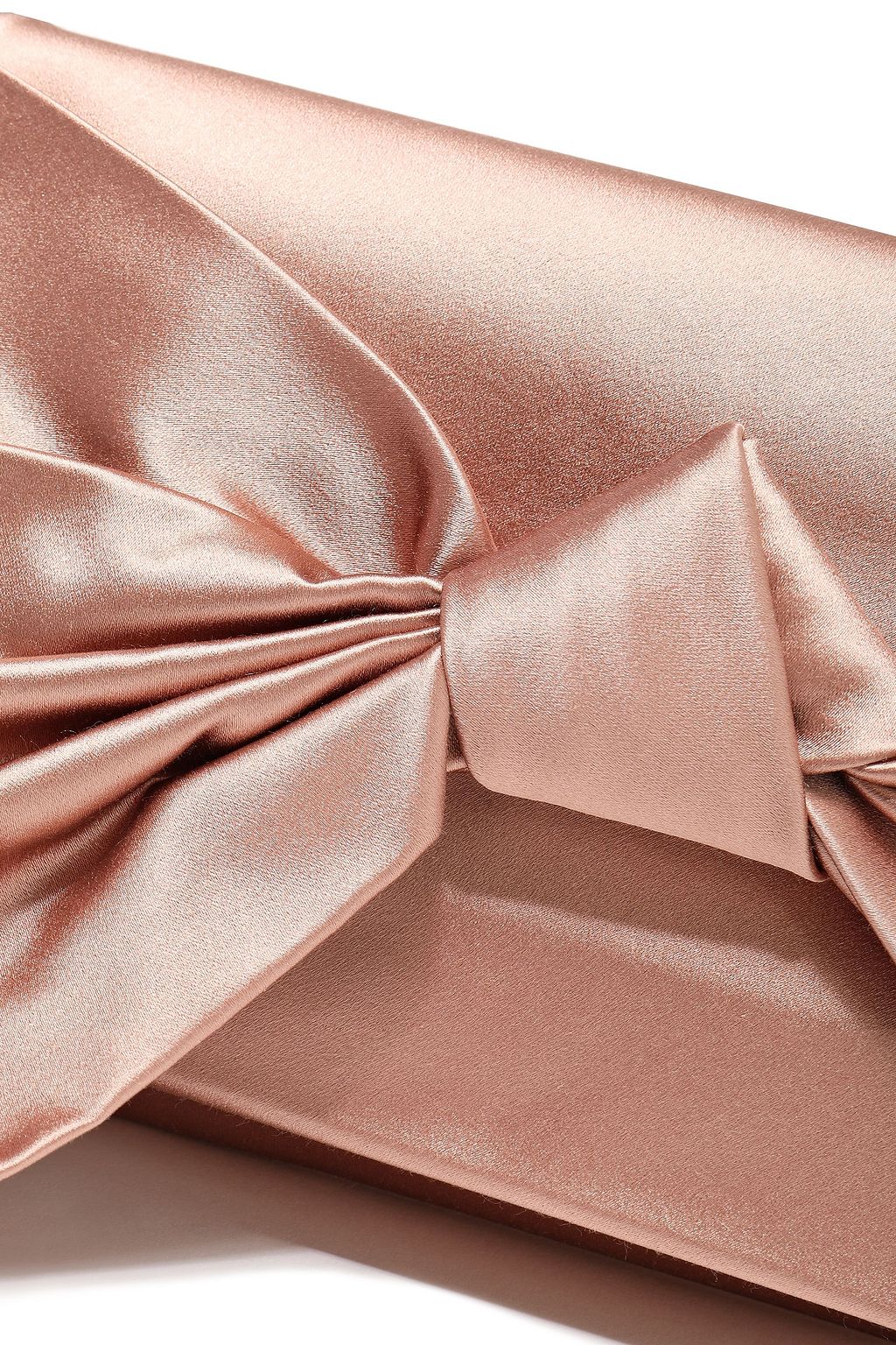 TORY BURCH Frayed bow-embellished satin clutch
