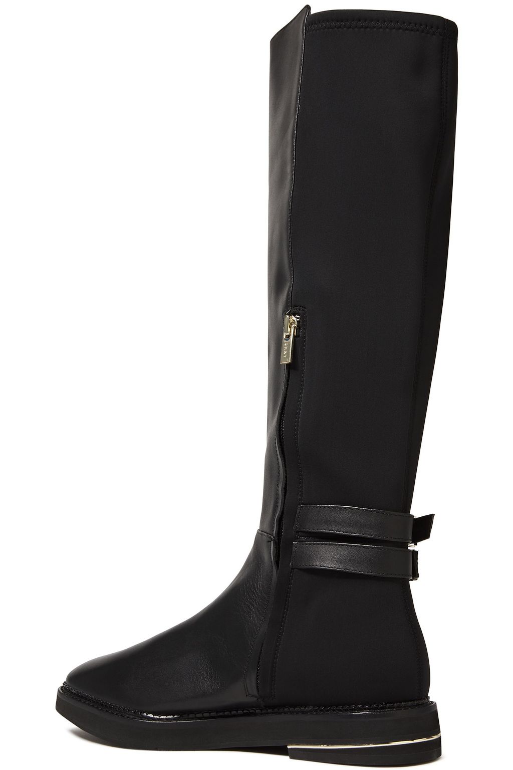 DKNY Lena buckled leather and scuba boots