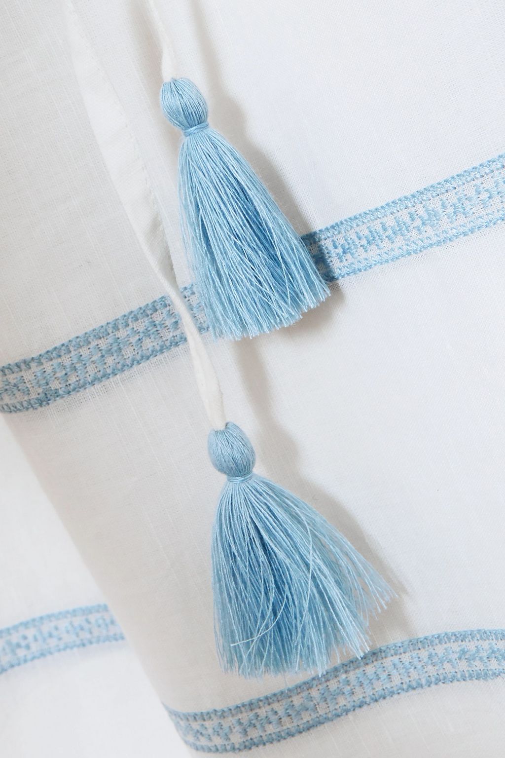 TORY BURCH Belted embroidered linen and cotton-blend gauze midi dress