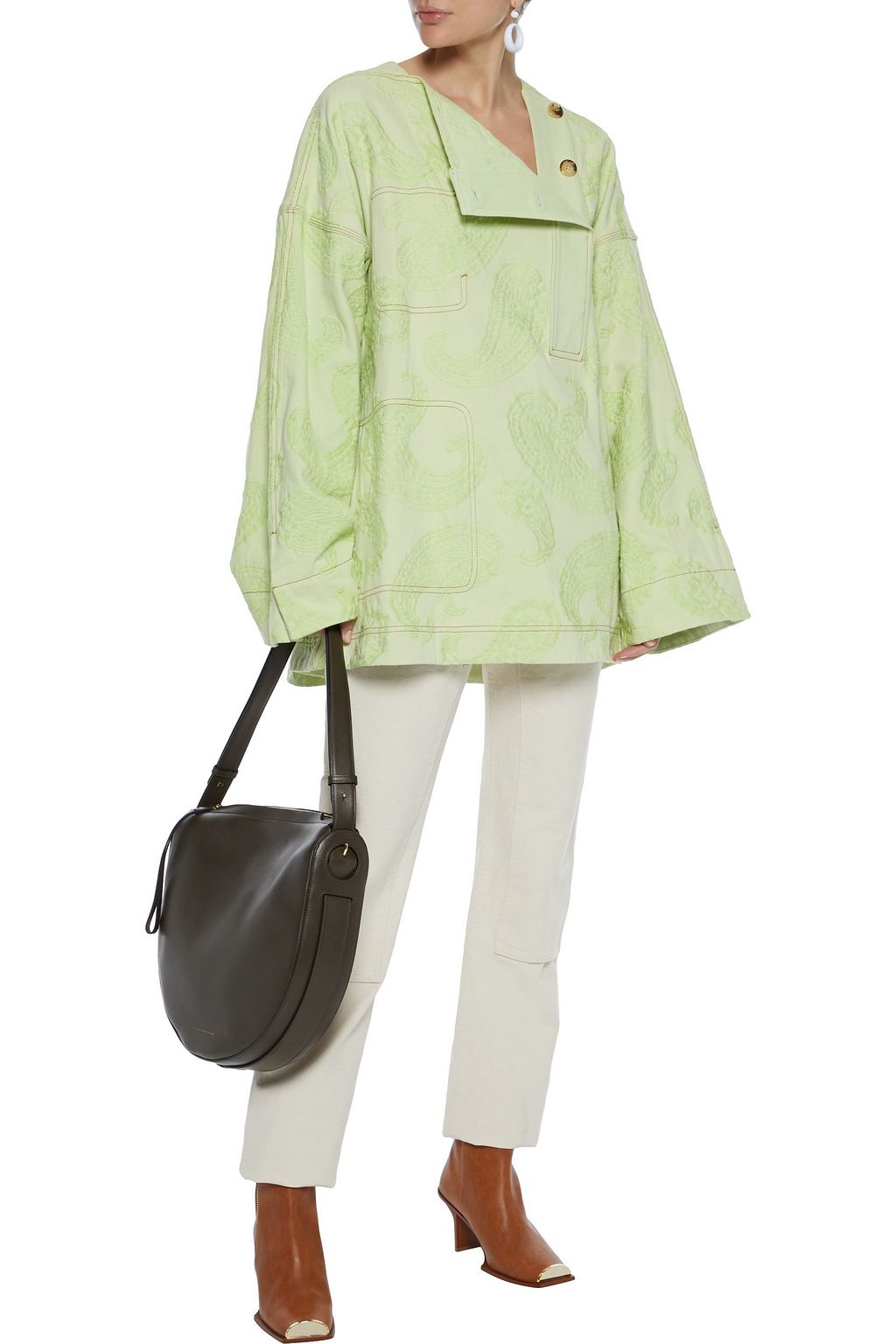 ACNE STUDIOS Beyon oversized embroidered denim top