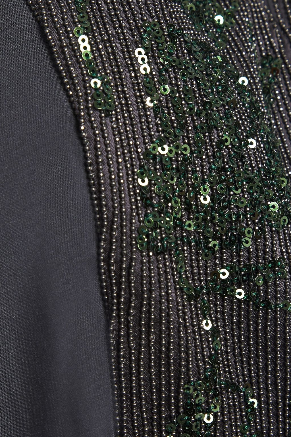 BRUNELLO CUCINELLI Asymmetric bead and sequin-embellished silk-blend midi dress