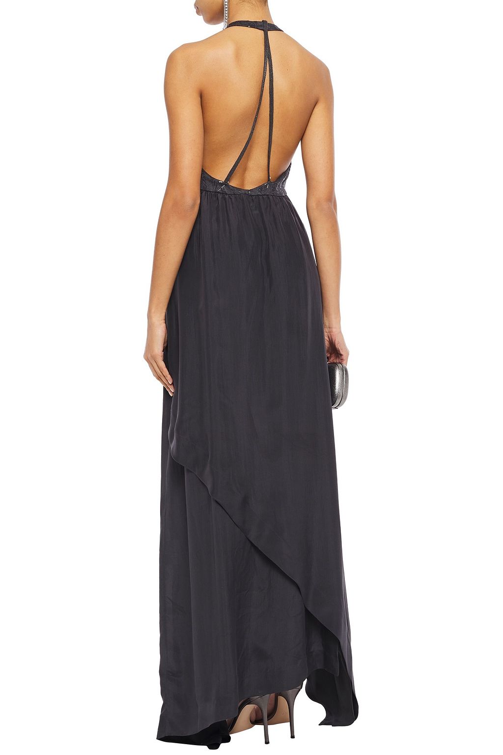 BRUNELLO CUCINELLI Sequin-embellished silk-chiffon and cotton-blend gown