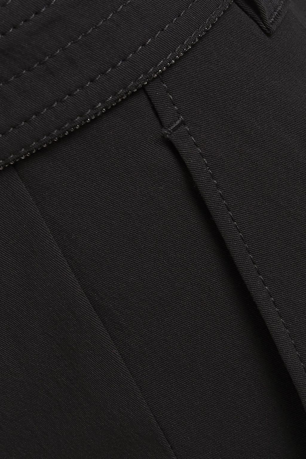 BRUNELLO CUCINELLI Cropped belted cotton-twill tapered pants