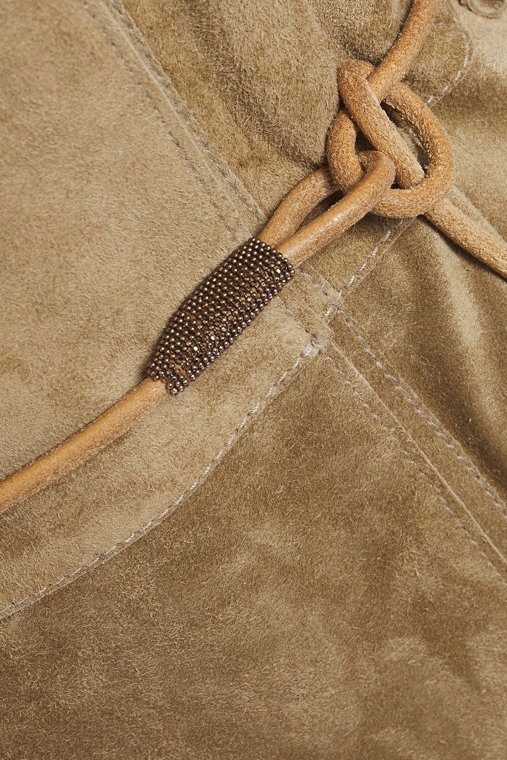 BRUNELLO CUCINELLI Bead-embellished suede vest
