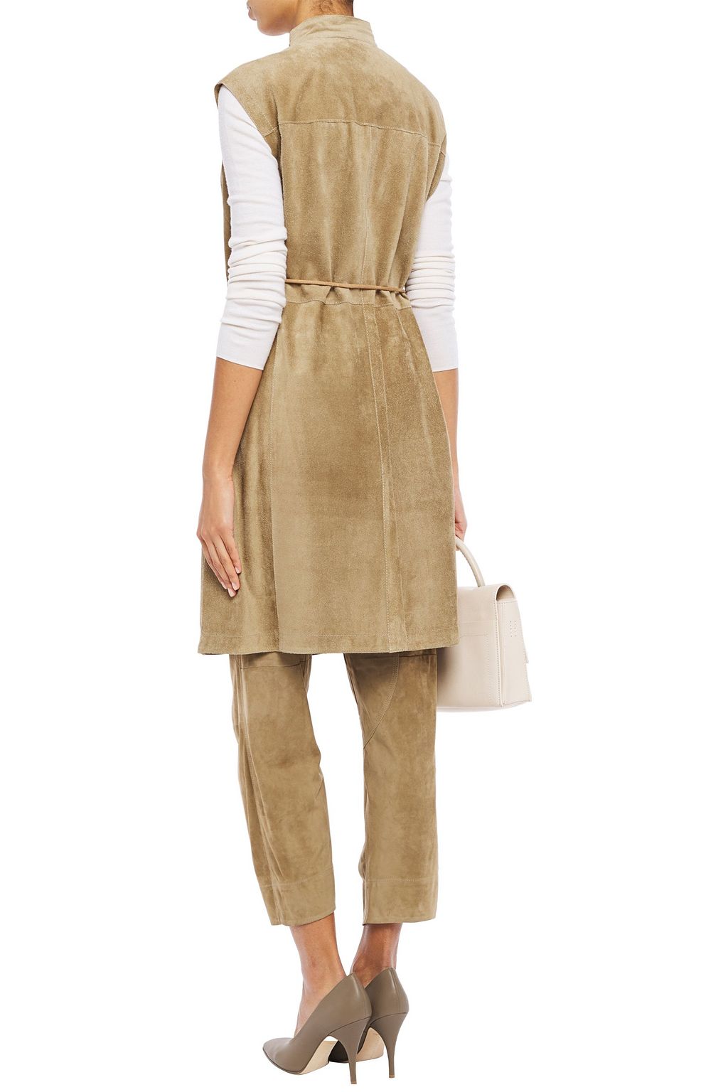 BRUNELLO CUCINELLI Bead-embellished suede vest