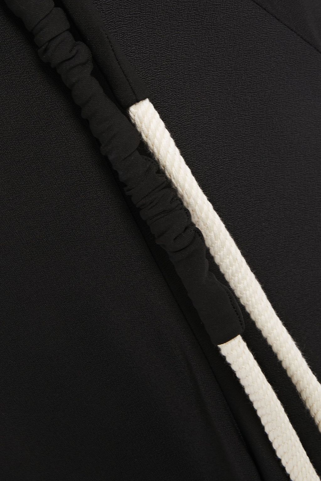 CHLOÉ Asymmetric frayed satin-crepe midi dress