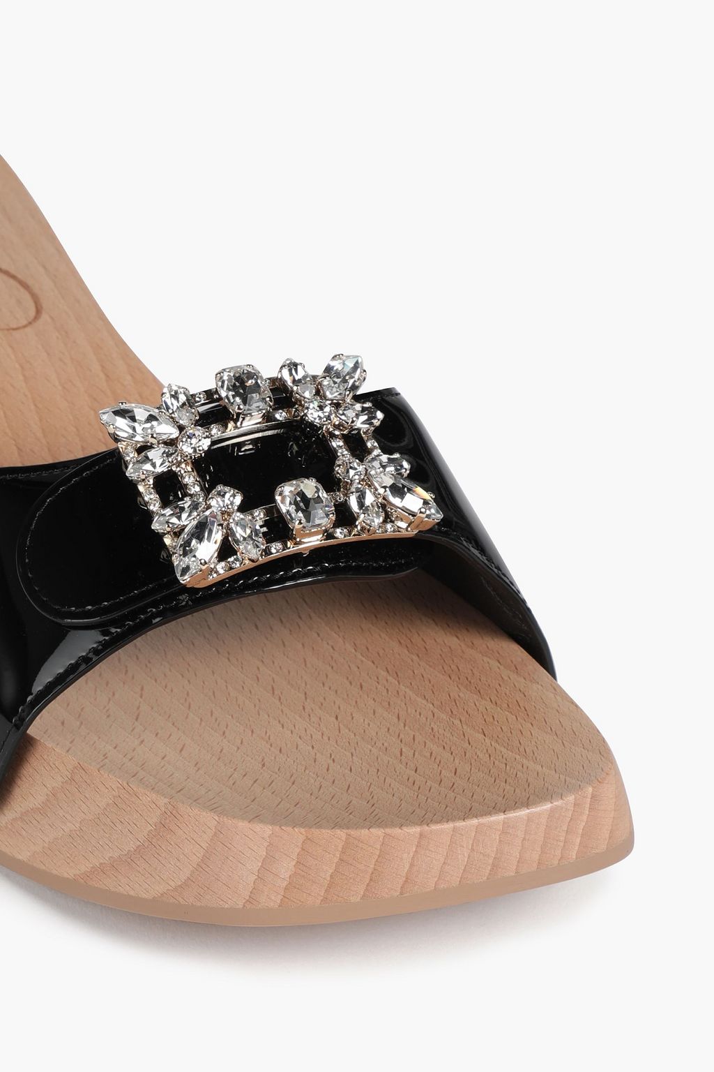 ROGER VIVIER حذاء ميول «فيف كلوغز» من الجلد اللامع مزين بزخارف