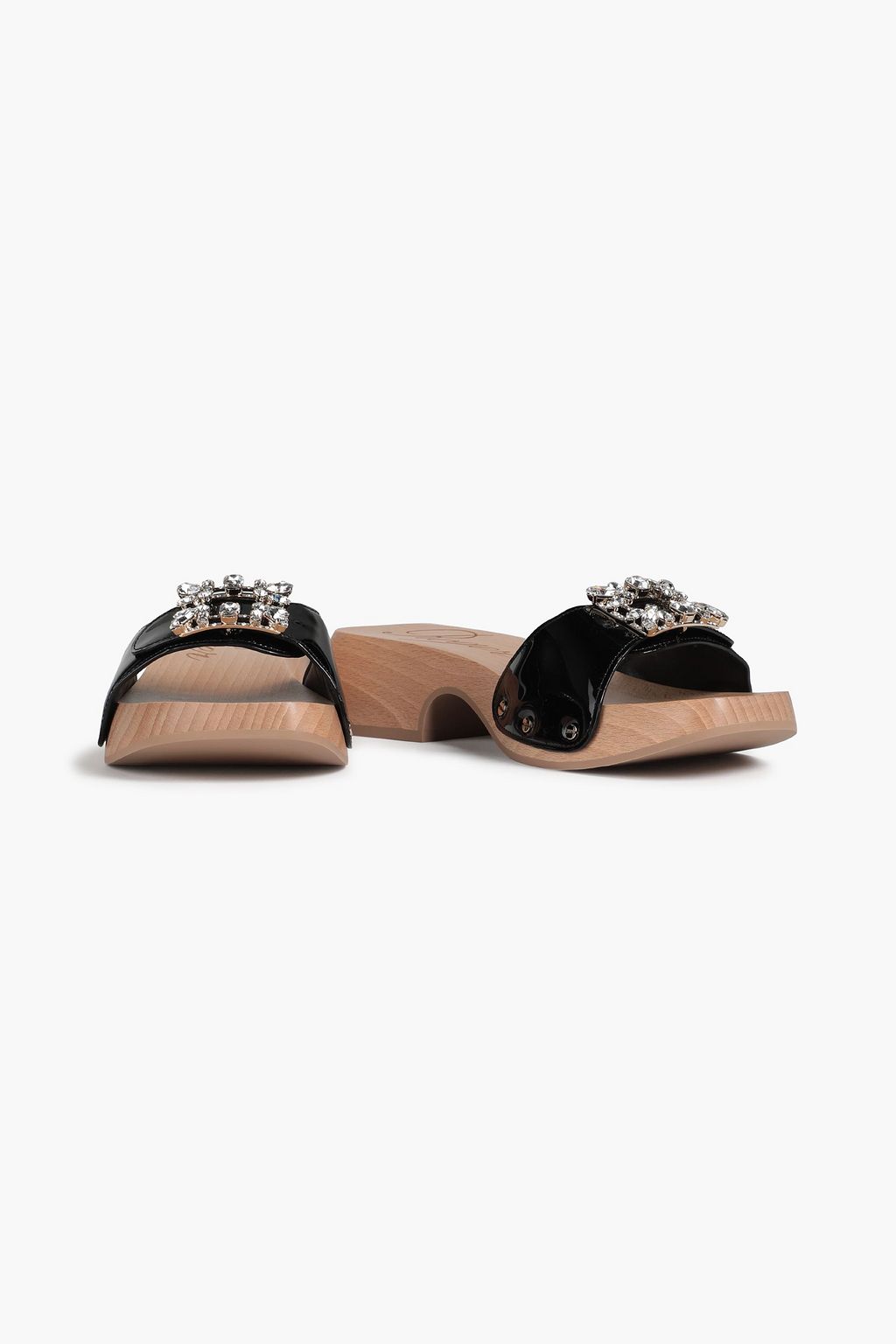ROGER VIVIER حذاء ميول «فيف كلوغز» من الجلد اللامع مزين بزخارف