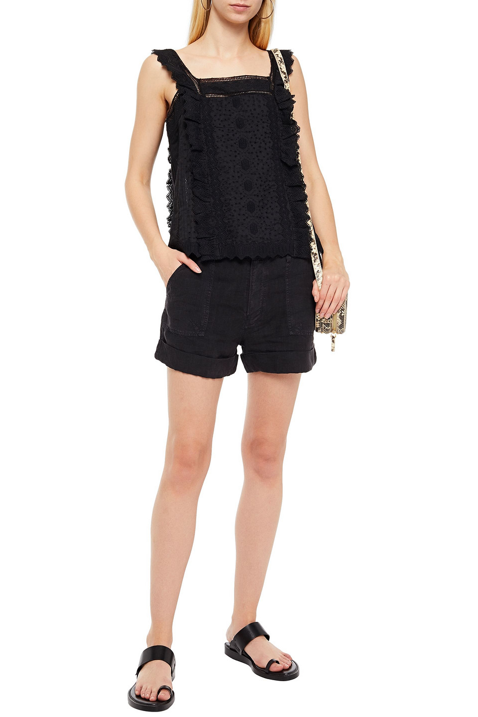 Frame Woman Le Beau Linen Shorts 