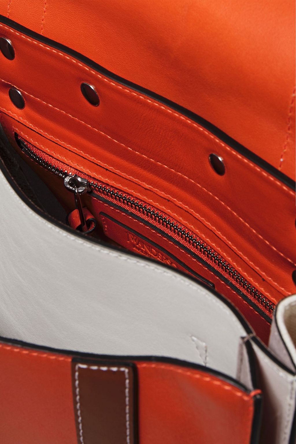 JW ANDERSON Disc lace-up canvas-paneled leather shoulder bag
