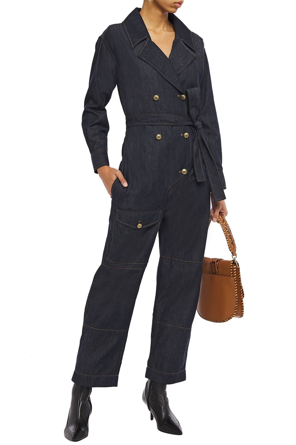 BRUNELLO CUCINELLI Belted denim jumpsuit