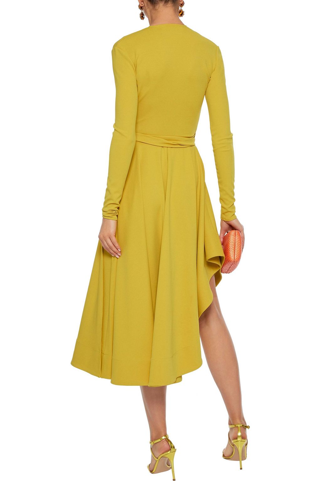 ESTEBAN CORTAZAR Asymmetric stretch-crepe wrap dress