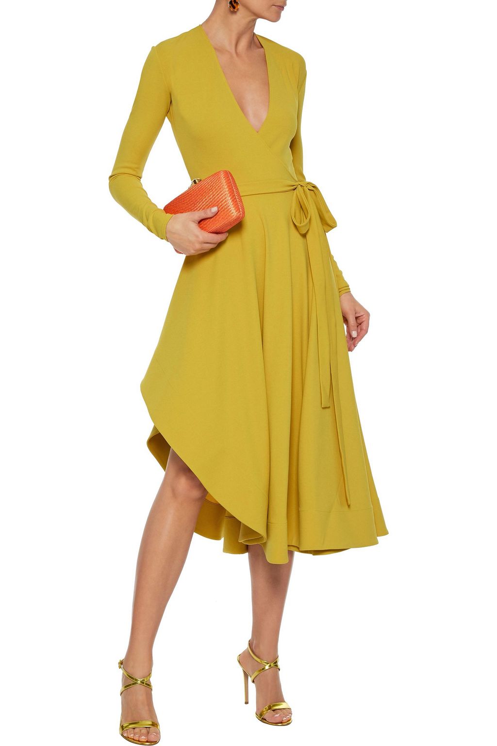 ESTEBAN CORTAZAR Asymmetric stretch-crepe wrap dress