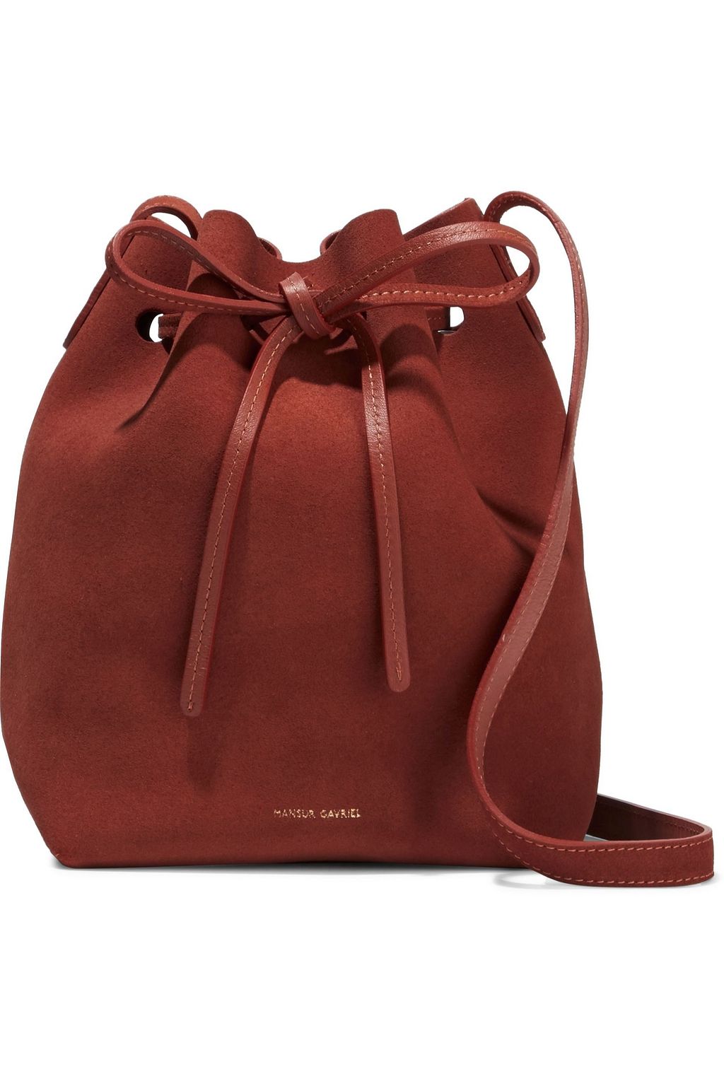mansur gavriel suede bucket bag