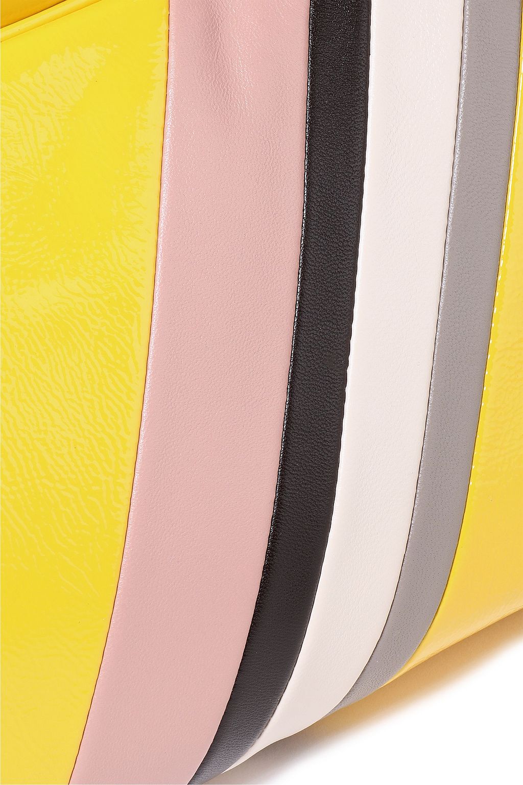 TORY BURCH Striped patent-leather shoulder bag