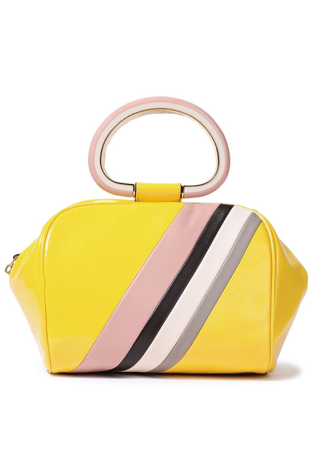 TORY BURCH Striped patent-leather shoulder bag